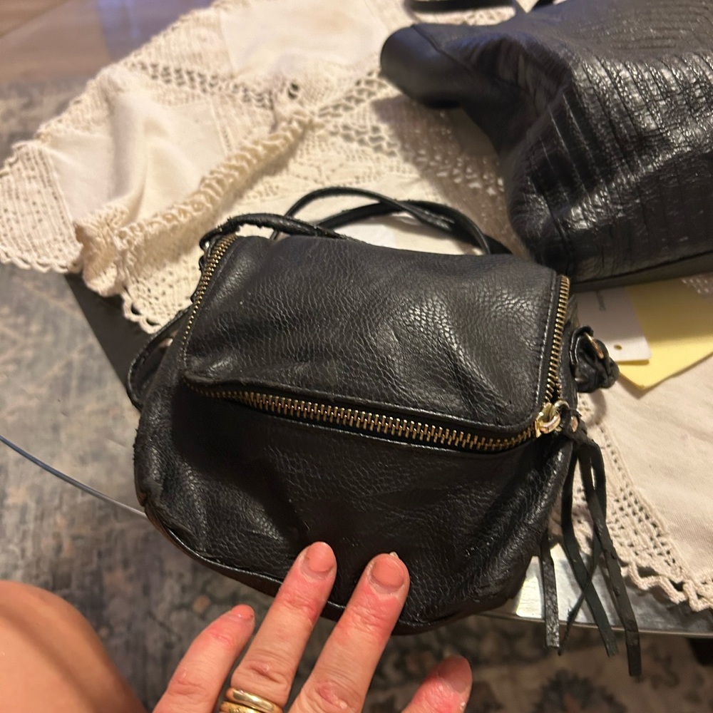 Black Leather Crossbody Bag